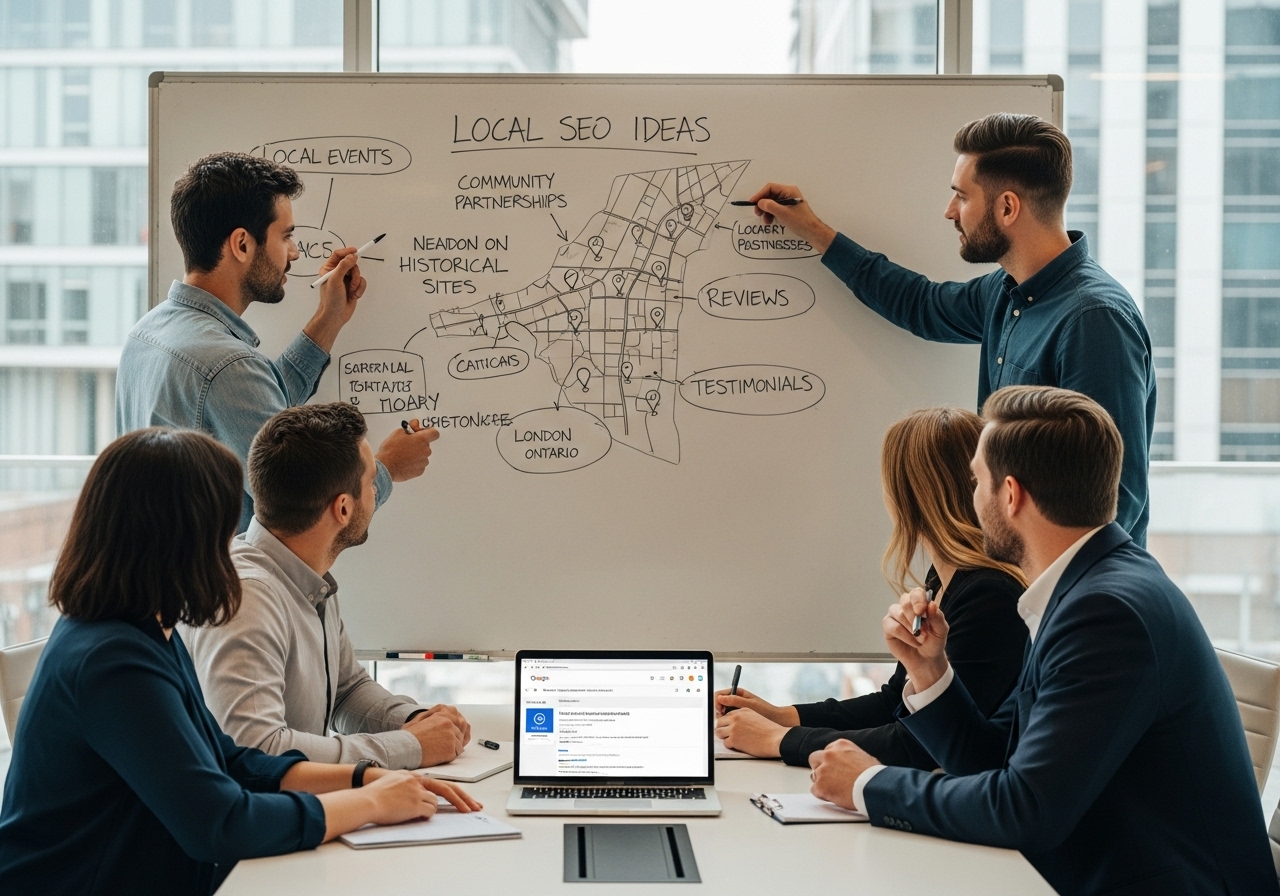 Team brainstorming content strategies for saas SEO services in London