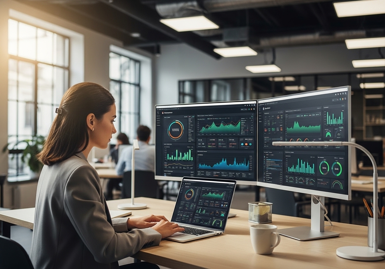 Marketer analyzing Canadian Search Engine Optimization data