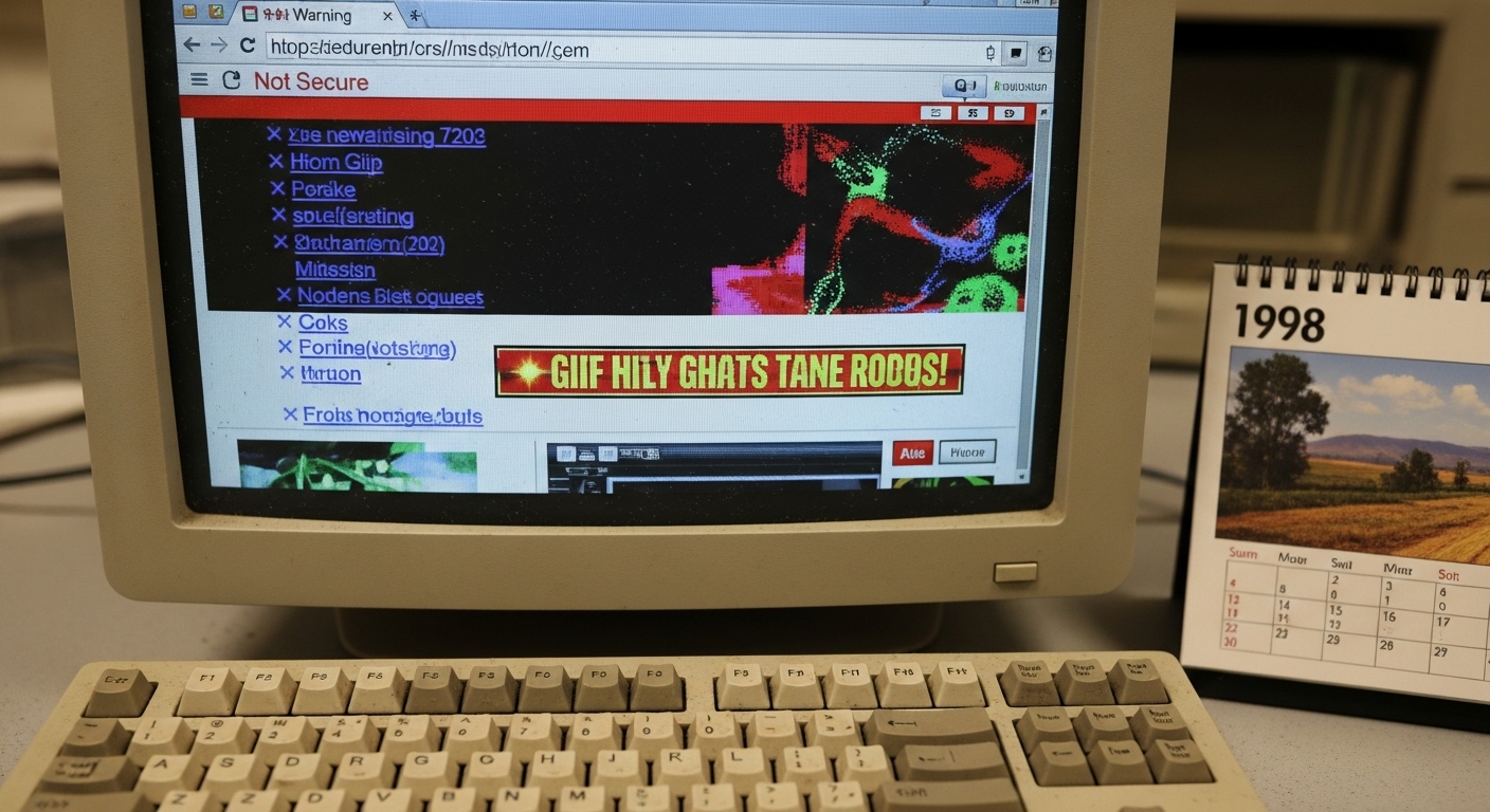 Outdated website on a computer screen