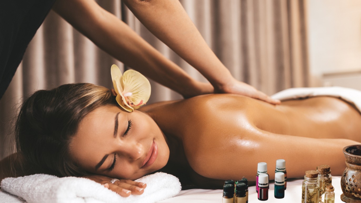 Unwinding with professional massage therapy and essential oils at Juvenelle Day Spa