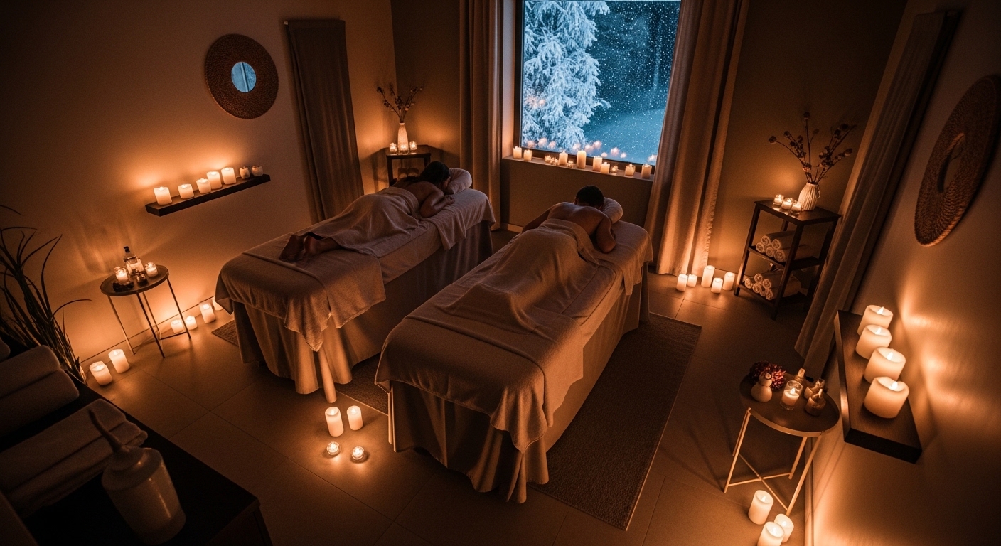 Couples side by side massage romantic spa sanctuary experience