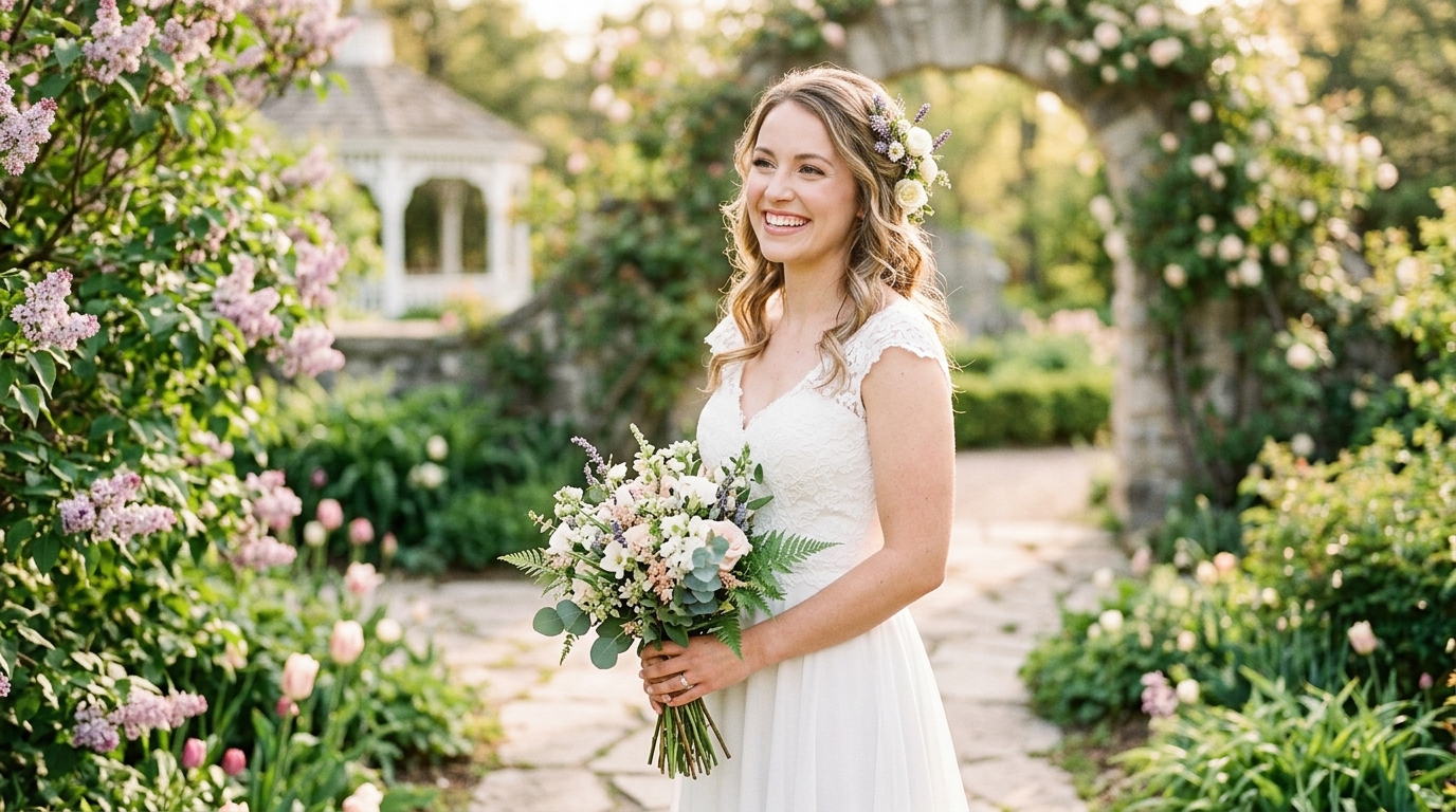 Radiant bride on wedding day after professional spa treatments at Juvenelle Day Spa