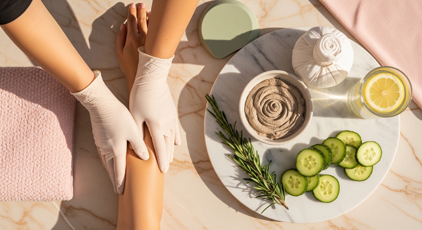 Lymphatic drainage massage combined with detoxifying body wrap at Juvenelle Day Spa